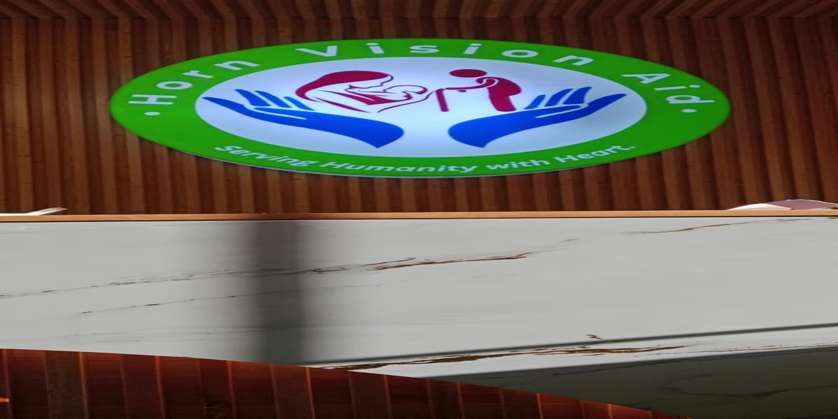 After installation view of reception branding with acrylic signage finish in Kenya