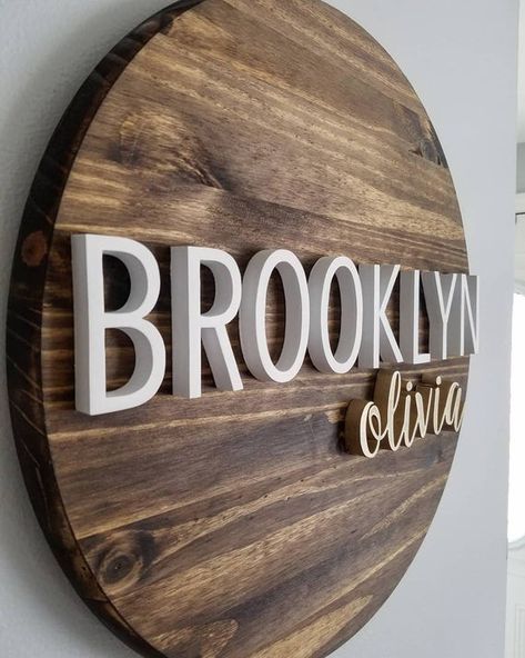 3d lettering signage on circular wood