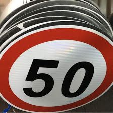 50KM/H Speed Limit Road Sign